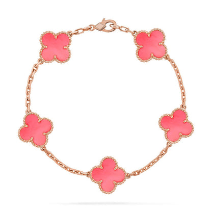[⭐Mirelle] CLOVER 5 MOTIFS  PINK MOP BRACELET COLLECTION
