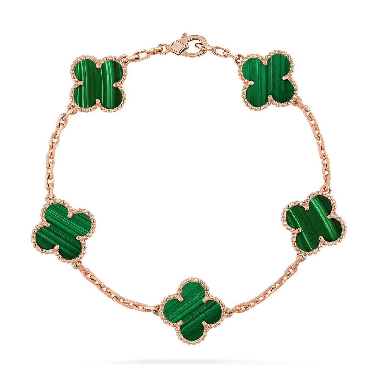 [⭐Mirelle] CLOVER 5 MOTIF MALACHITE BRACELET COLLECTION
