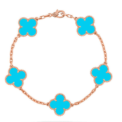 [⭐Mirelle] CLOVER 5 MOTIF TURQUOISE BRACELET COLLECTION