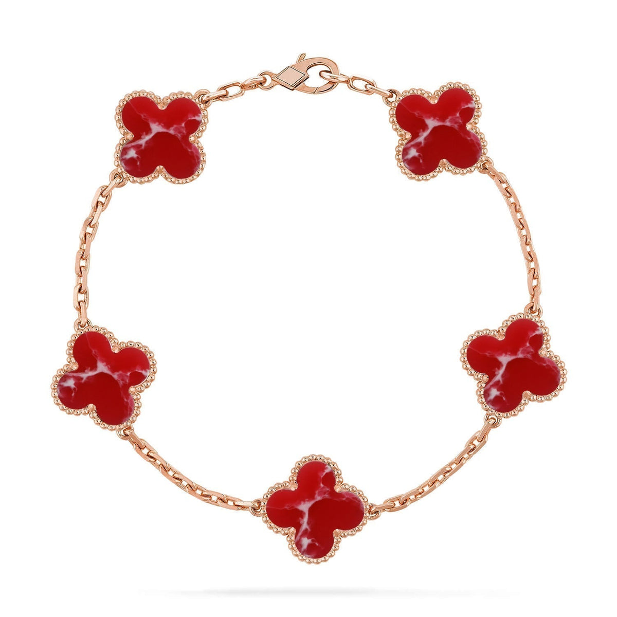 [⭐Mirelle]CLOVER 5 MOTIF RED PATTERN BRACELET COLLECTION