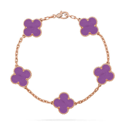 [⭐Mirelle] CLOVER 5 MOTIF VIOLET BRACELET COLLECTION