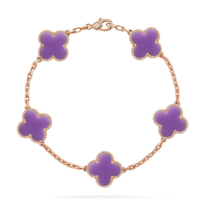 [⭐Mirelle]CLOVER 5 MOTIF LIGHT PURPLE BRACELET COLLECTION