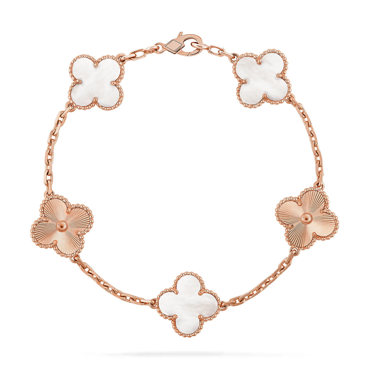 [⭐Mirelle]CLOVER WHITE PEARL MOP 5 MOTIF BRACELET COLLECTION