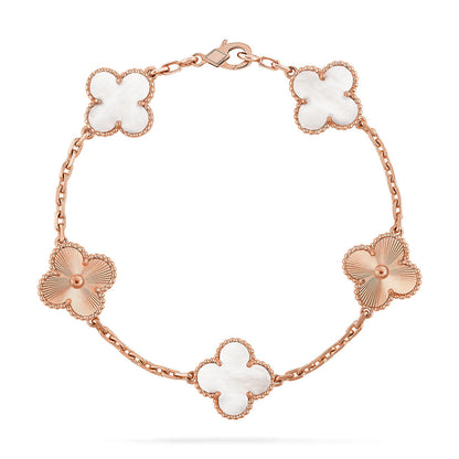 [⭐Mirelle]CLOVER WHITE PEARL MOP 5 MOTIF BRACELET COLLECTION