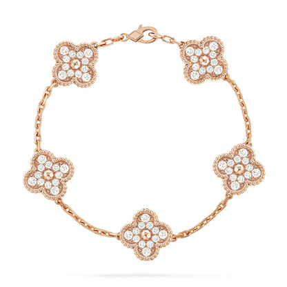 [⭐Mirelle] CLOVER 5 MOTIF FULL DIAMOND BRACELET COLLECTION