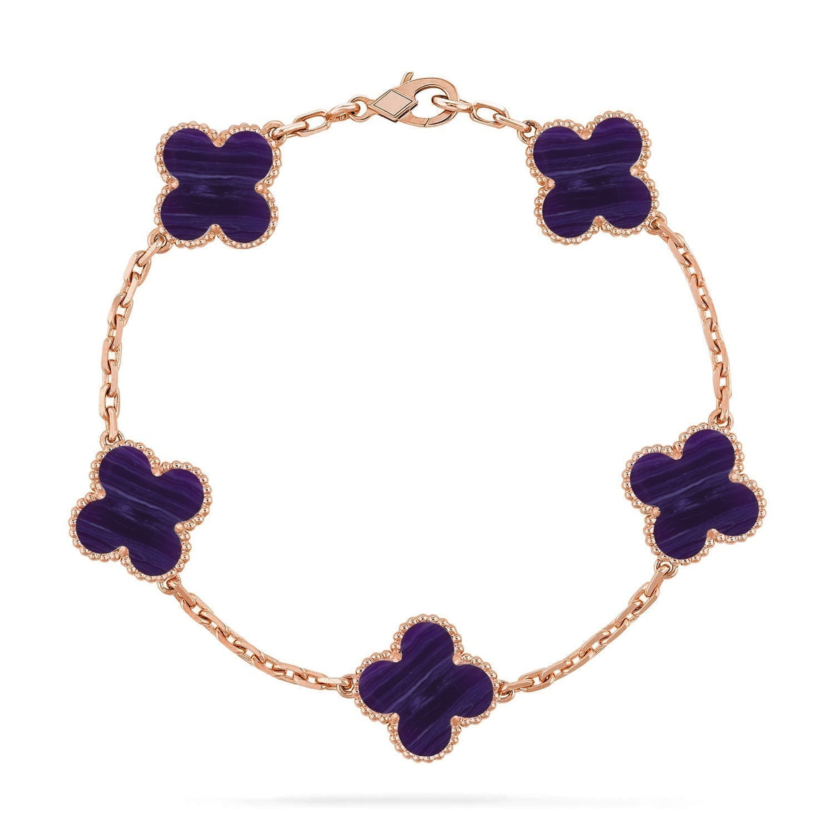 [⭐Mirelle]CLOVER 5 MOTIF PURPLE STRIPES BRACELET COLLECTION