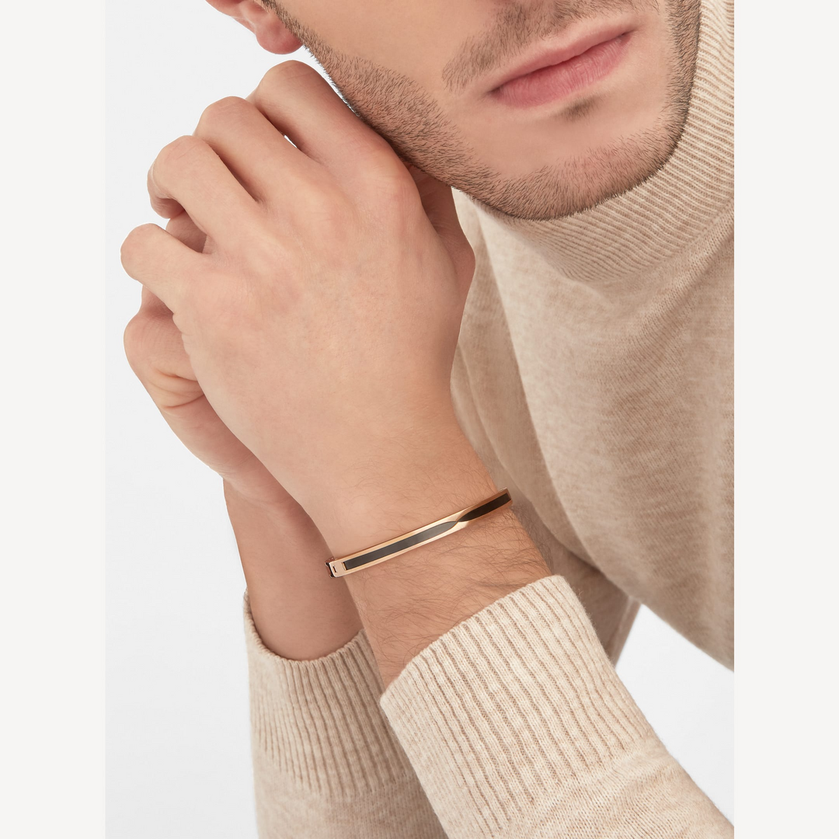 [⭐Mirelle]ZERO 1 PINK GOLD WITH BLACK CERAMIC BRACELET