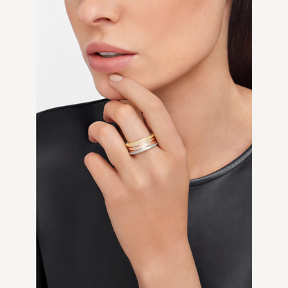 [⭐Mirelle]ZERO 1 THREE-BAND ROSE WHITE AND YELLOW RING