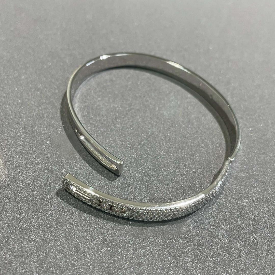 [⭐Mirelle]Move Noa Rose Gold Pavé Diamond Bangle Bracelet