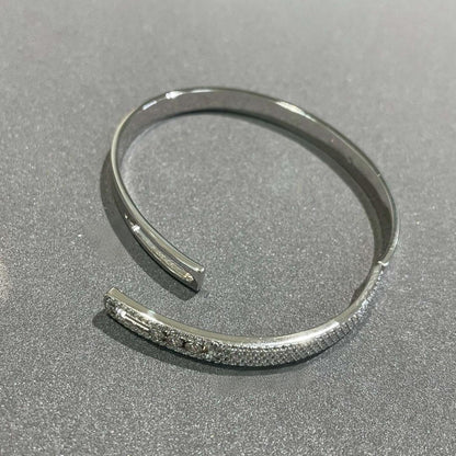 [⭐Mirelle]Move Noa Rose Gold Pavé Diamond Bangle Bracelet
