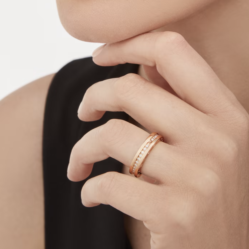 [⭐Mirelle]ZERO 1 ONE-BAND PAVED DIAMONDS ON THE SPIRAL RING