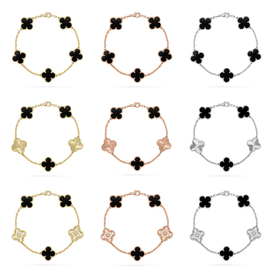 [⭐Mirelle] CLOVER 5 MOTIF ONYXS BRACELET COLLECTION