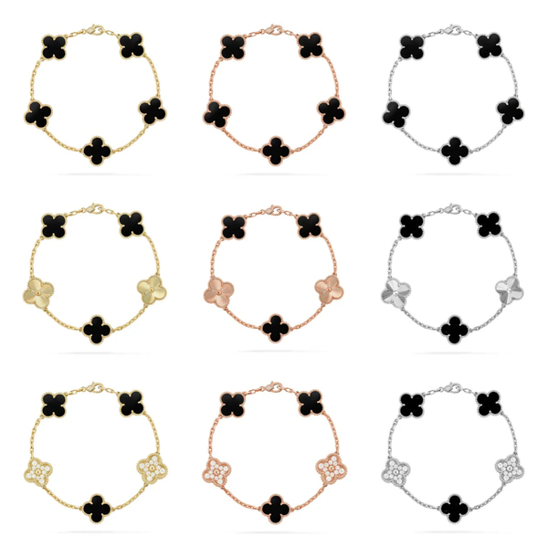 [⭐Mirelle] CLOVER 5 MOTIF ONYXS BRACELET COLLECTION