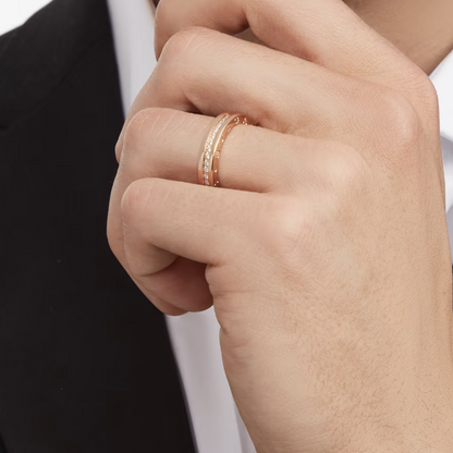 [⭐Mirelle]ZERO 1 ONE-BAND PAVED DIAMONDS ON THE SPIRAL RING