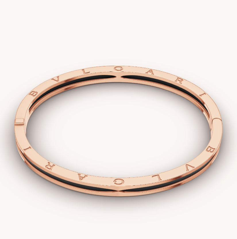 [⭐Mirelle]ZERO 1 PINK GOLD WITH BLACK CERAMIC BRACELET