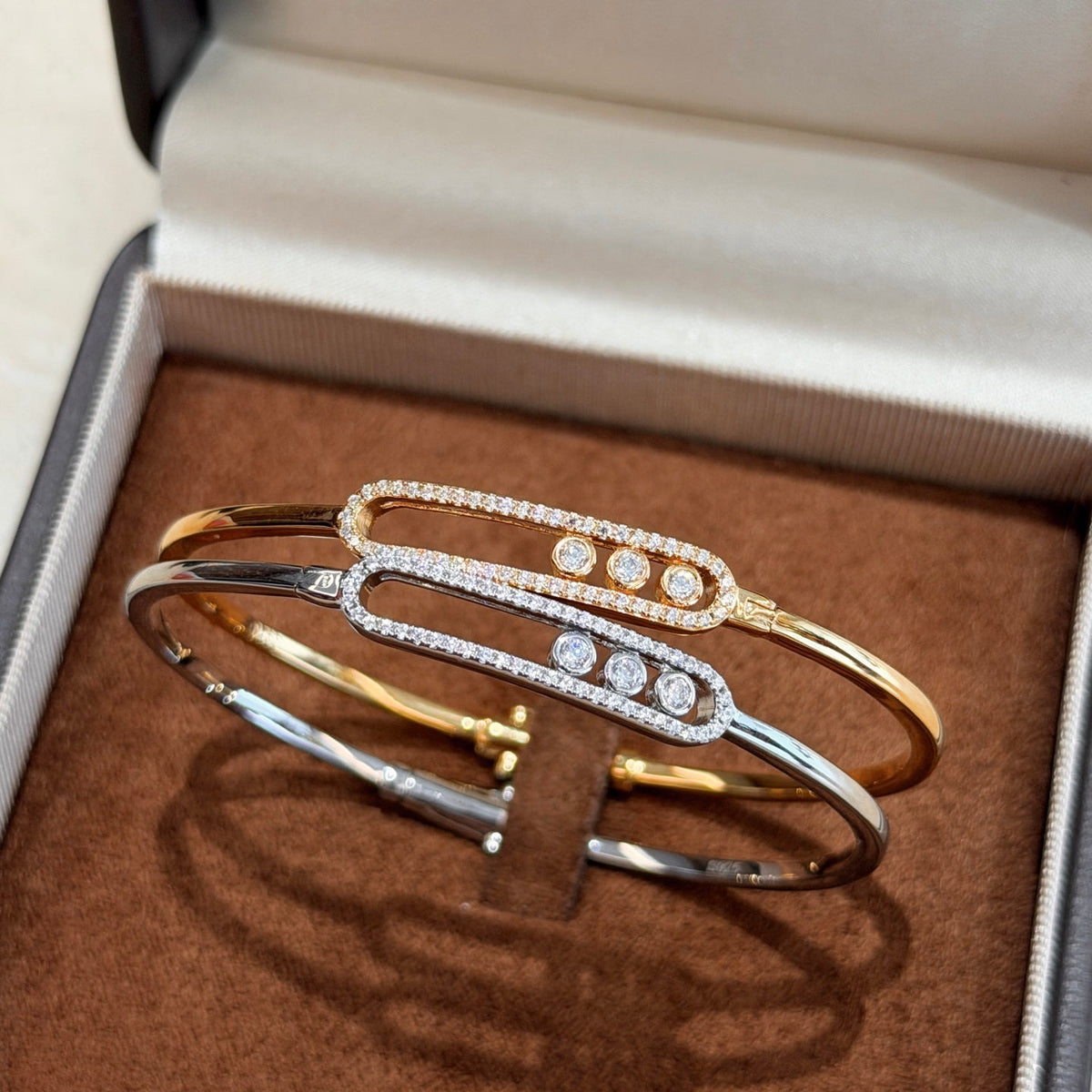 [⭐Mirelle]Move Pavé Diamond Bangle Bracelet M
