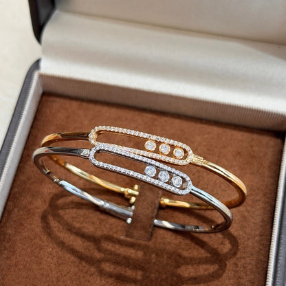 [⭐Mirelle]Move Pavé Diamond Bangle Bracelet M