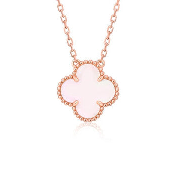 [⭐Mirelle]CLOVER 15MM PINK MOTHER-OF-PEARL SINGLE FLOWER NECKLACE