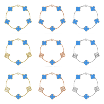 [⭐Mirelle] CLOVER 5 MOTIF BLUE AGATE BRACELET COLLECTION