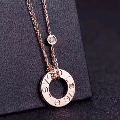 [⭐Mirelle]LOVE NECKLACE 16MM 2 DIAMONDS