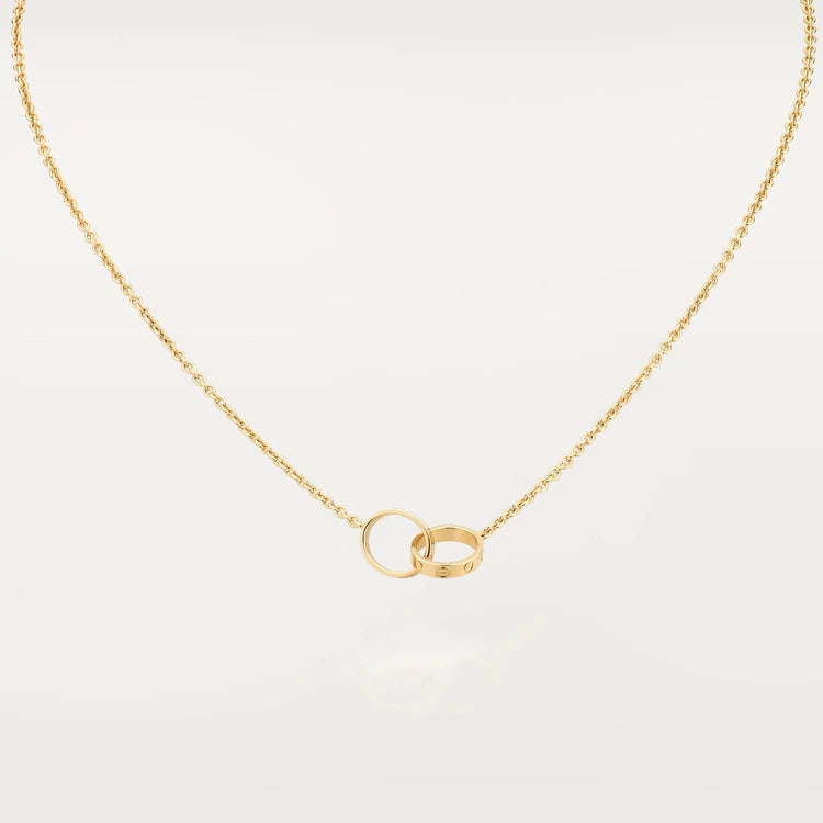 [⭐Mirelle]LOVE NECKLACE DOUBLE RING GOLD