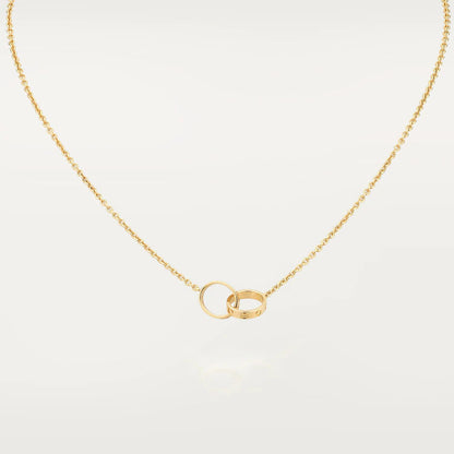 [⭐Mirelle]LOVE NECKLACE DOUBLE RING GOLD