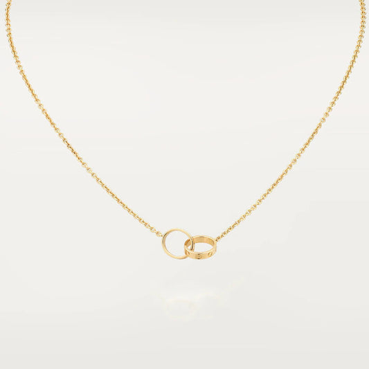 [⭐Mirelle]LOVE NECKLACE DOUBLE RING GOLD