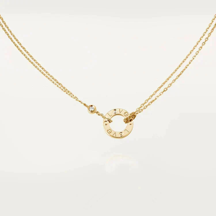 [⭐Mirelle]LOVE NECKLACE 16MM 2 DIAMONDS