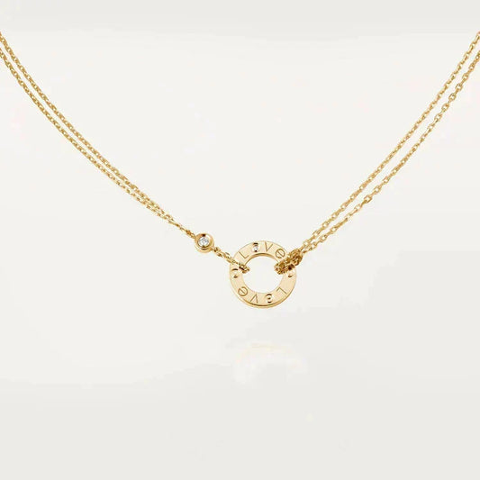 [⭐Mirelle]LOVE NECKLACE 16MM 2 DIAMONDS