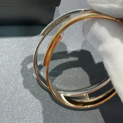 [⭐Mirelle]Move Noa Rose Gold Pavé Diamond Bangle Bracelet