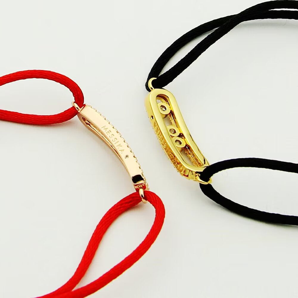 [⭐Mirelle]Messika Care(s) pink cord pavé bracelet