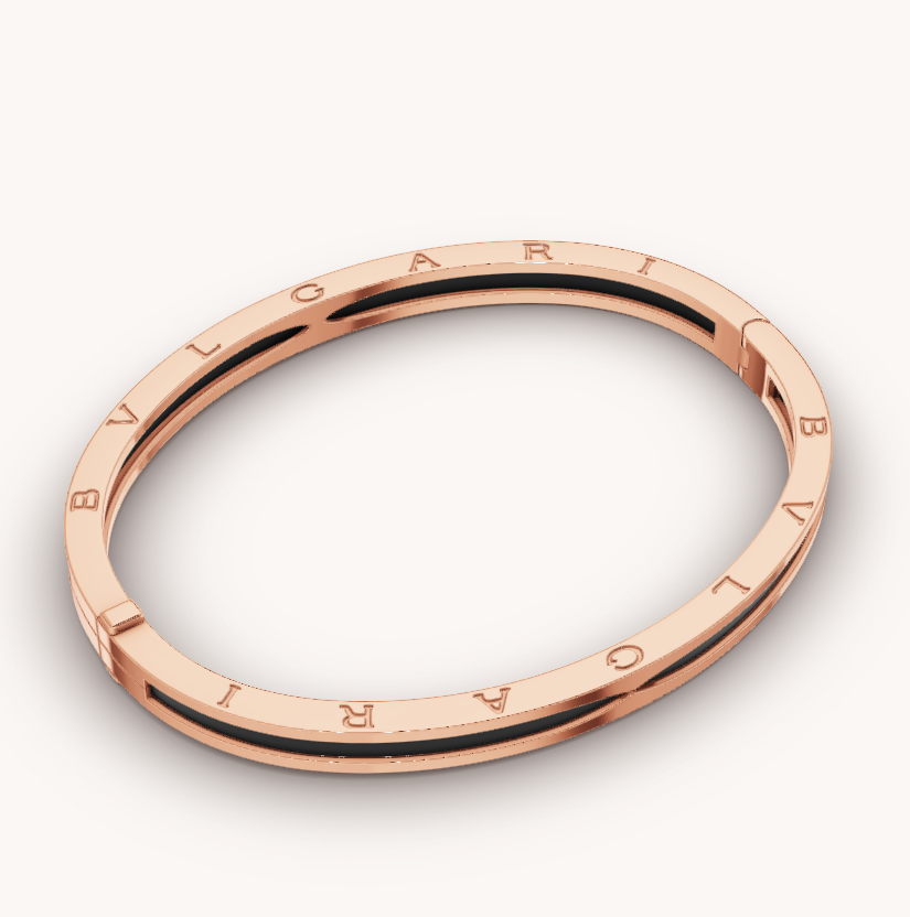[⭐Mirelle]ZERO 1 PINK GOLD WITH BLACK CERAMIC BRACELET