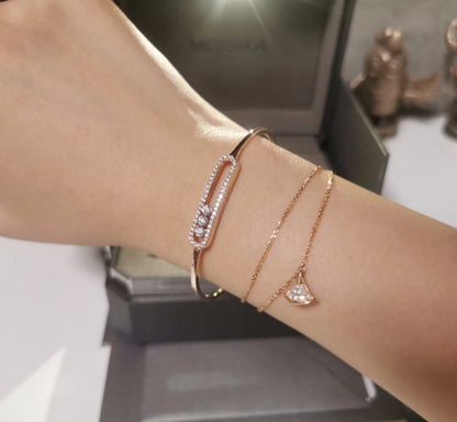 [⭐Mirelle]Move Pavé Diamond Bangle Bracelet M
