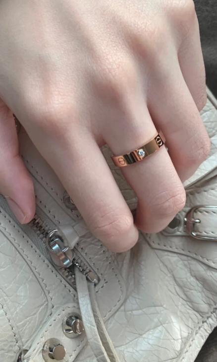 [⭐Mirelle]LOVE RING 4MM 1 DIAMOND