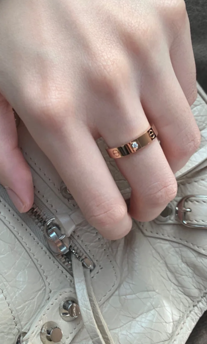 [⭐Mirelle]LOVE RING 4MM 1 DIAMOND