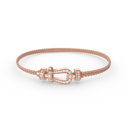[⭐Mirelle]FORCE SMALL HORSESHOE  DIAMOND CHAIN ROPE BRACELET