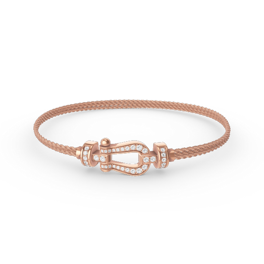 [⭐Mirelle]FORCE SMALL HORSESHOE  DIAMOND CHAIN ROPE BRACELET