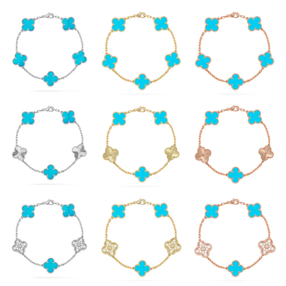 [⭐Mirelle] CLOVER 5 MOTIF TURQUOISE BRACELET COLLECTION