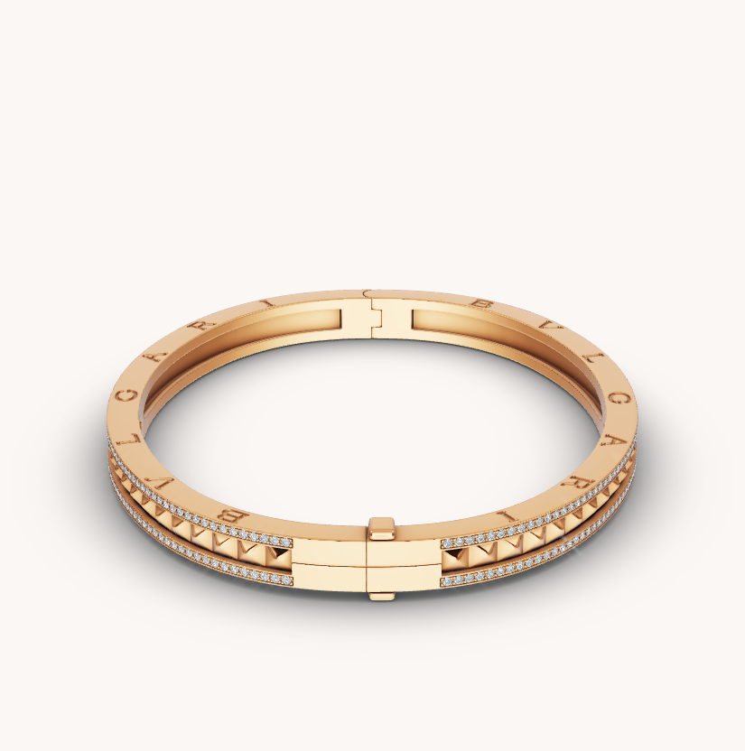 [⭐Mirelle]ZERO 1 SPIRAL AND PAVED DIAMOND GOLD BRACELET
