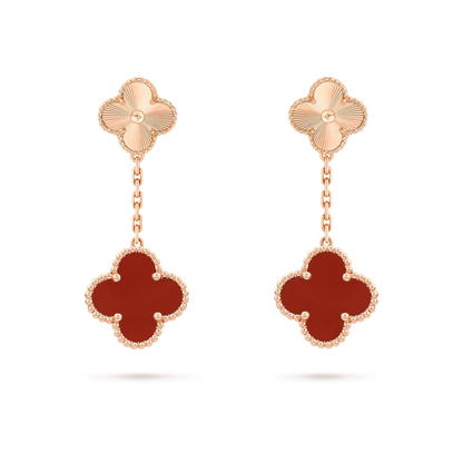 [⭐Mirelle]CLOVER 2 MOTIF  LASER CARNELIAN EARRINGS