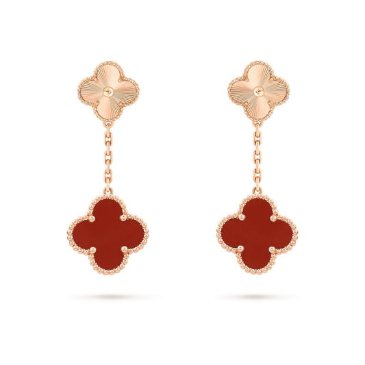 [⭐Mirelle]CLOVER 2 MOTIF  LASER CARNELIAN EARRINGS