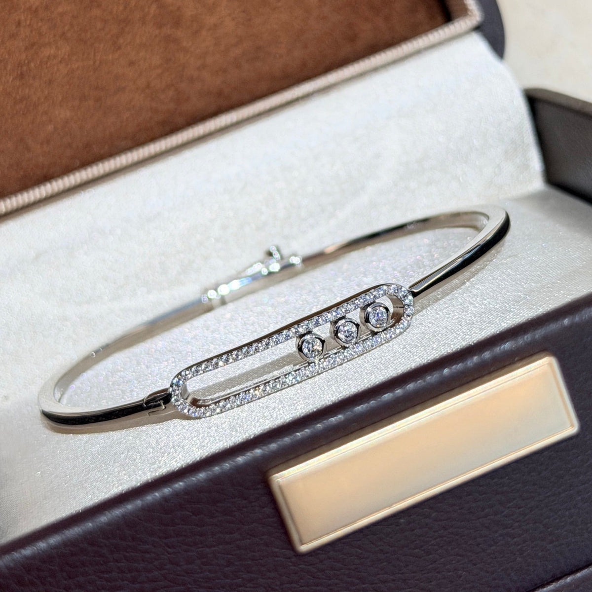[⭐Mirelle]Move Pavé Diamond Bangle Bracelet M