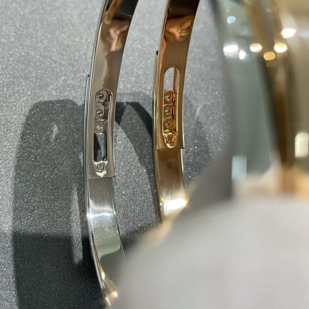 [⭐Mirelle]Move Noa Rose Gold Pavé Diamond Bangle Bracelet
