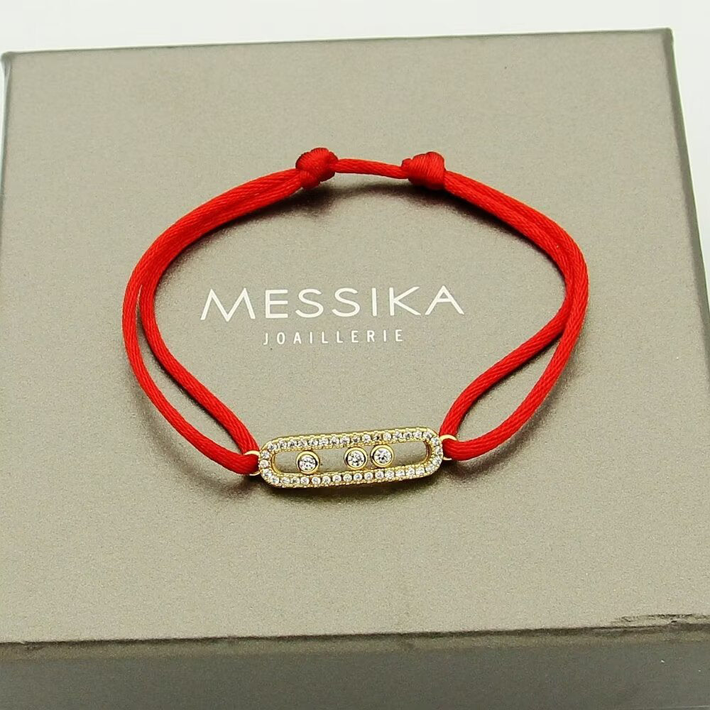 [⭐Mirelle]Messika Care(s) pink cord pavé bracelet
