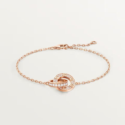 [⭐Mirelle]LOVE DOUBLE RING FULL DIAMOND BRACELET