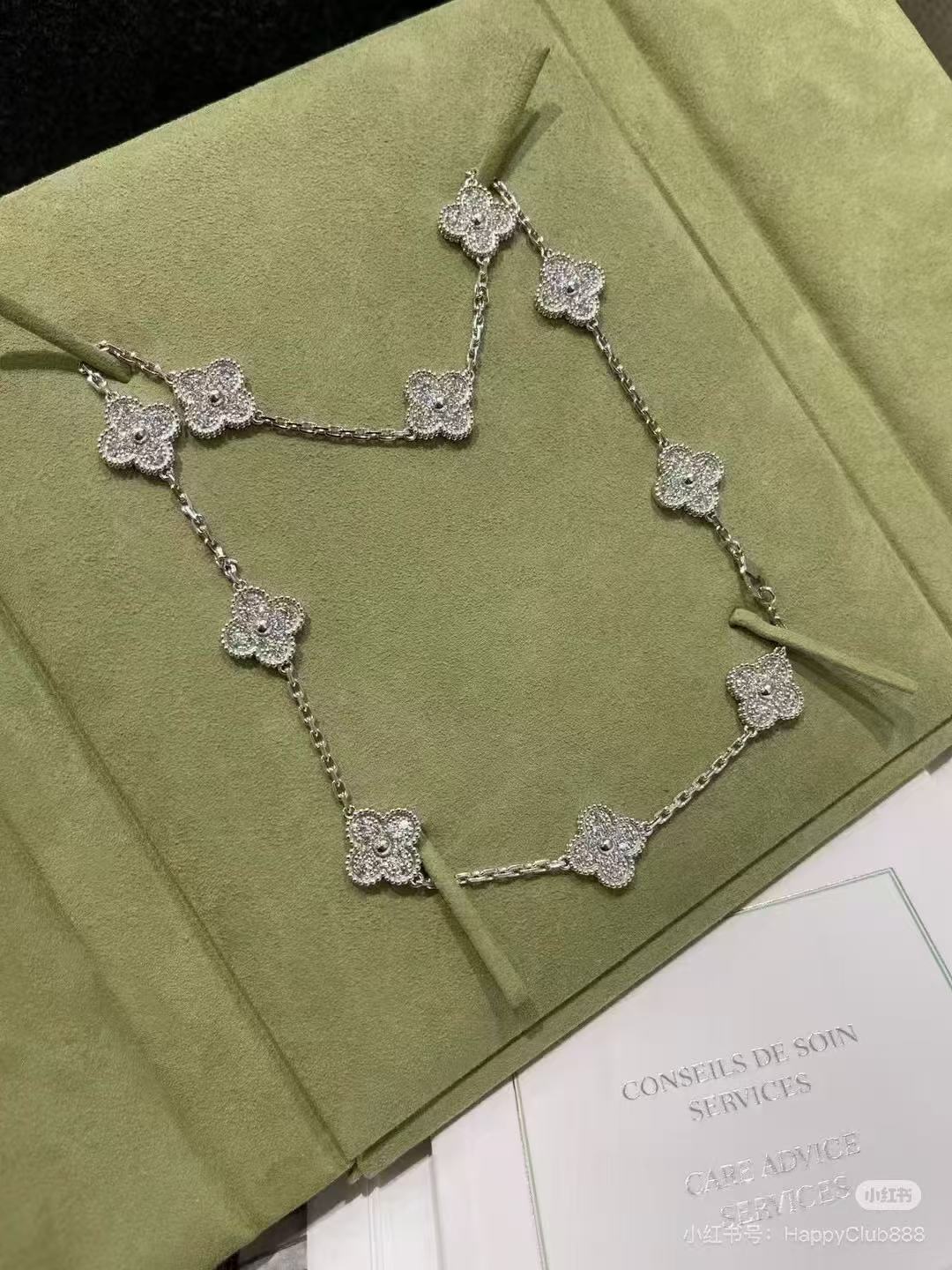 [⭐Mirelle]CLOVER 10 MOTIFS  FULL DIAMOND NECKLACE