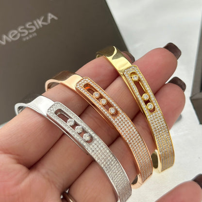 [⭐Mirelle]Move Noa Rose Gold Pavé Diamond Bangle Bracelet