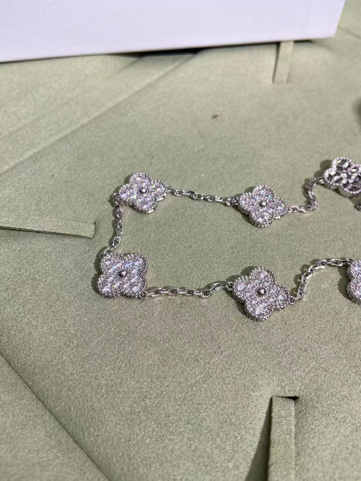 [⭐Mirelle]CLOVER 10 MOTIFS  FULL DIAMOND NECKLACE