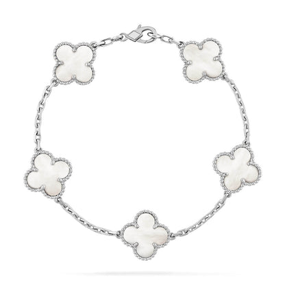 [⭐Mirelle]CLOVER WHITE PEARL MOP 5 MOTIF BRACELET COLLECTION