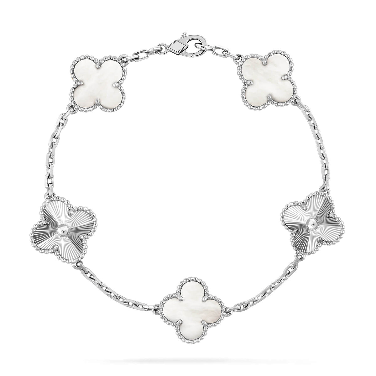 [⭐Mirelle]CLOVER WHITE PEARL MOP 5 MOTIF BRACELET COLLECTION